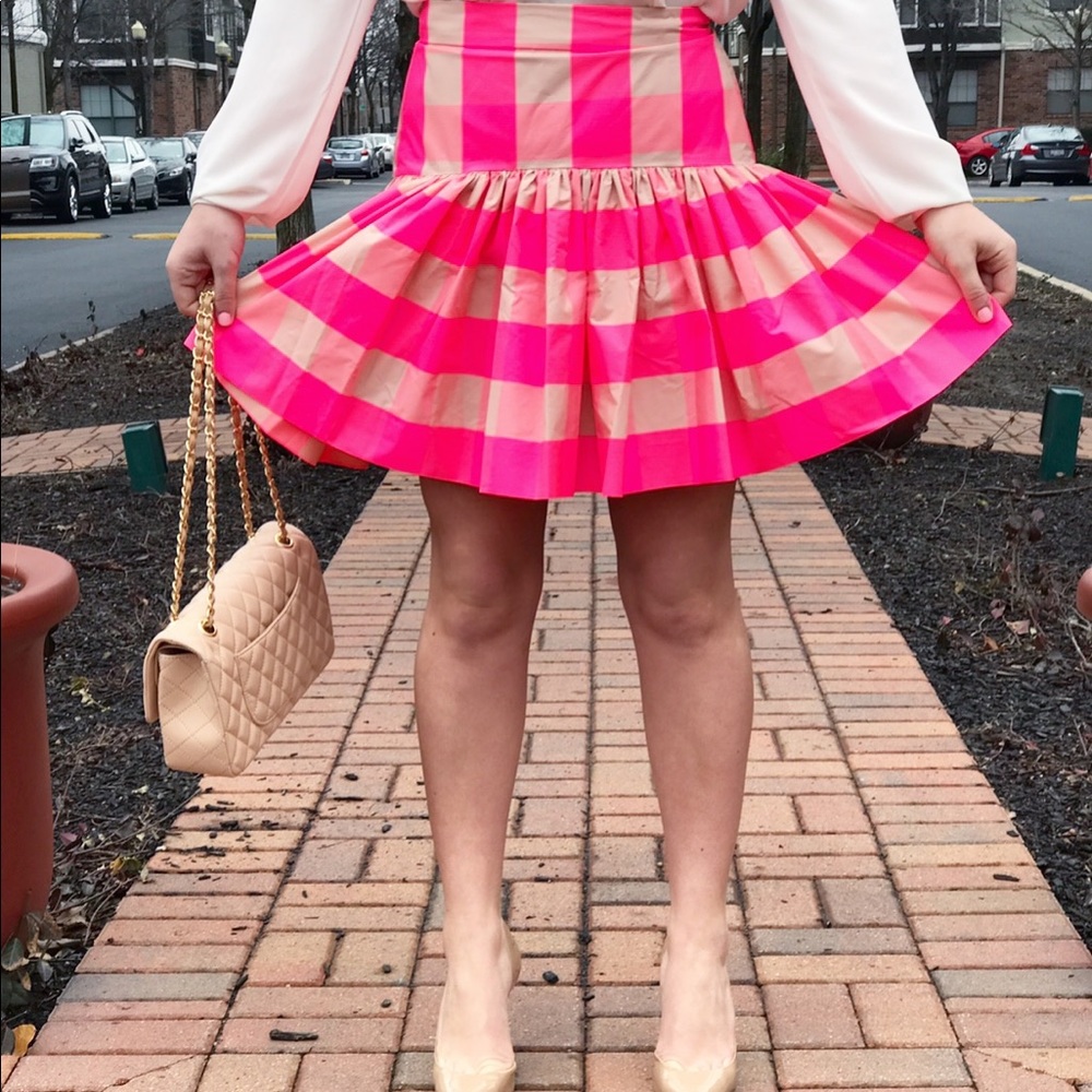 Fit & Flare Pink & Tan Gingham skirt